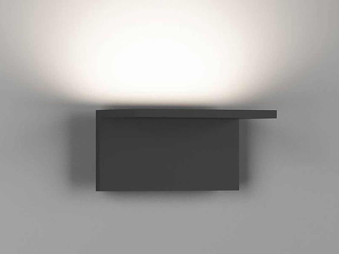 Черный настенный светильник GW, вид сбоку, свет вверх