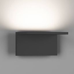 Черный настенный светильник GW, вид сбоку, свет вверх