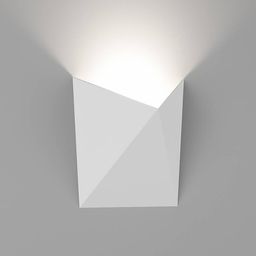 Белый настенный светильник, боковой ракурс со свечением