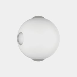 Белый настенный светильник шарообразный, вид спереди