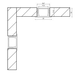 Профиль RC-2212 встраиваемый, вид в разрезе