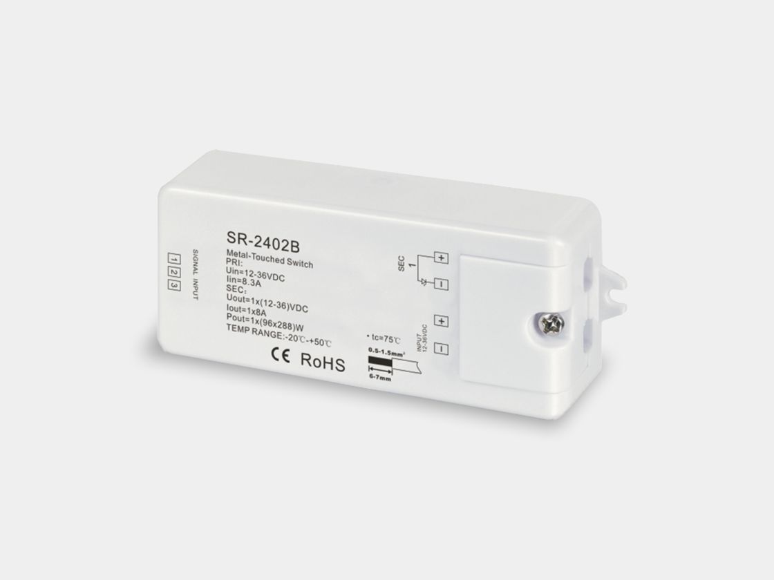 Корпус сенсорного выключателя SR-2402B, маркировка и схема подключения