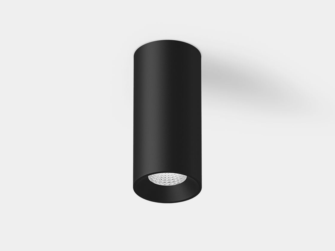 Накладной светильник Villy черный цилиндр, вид спереди
