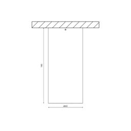 Чертеж накладного светильника Villy с размерами 143×65
