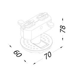 Крепление сменное М2 для светильников VILLY, трековое однофазное, цвет Черный, VL-M2-BL