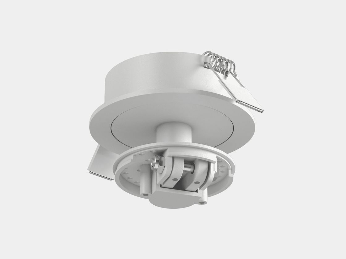 Вид снизу на белое встраиваемое крепление с пружинами