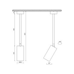 Схема крепления VILLY с размерами и углами
