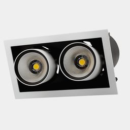 Двойной встраиваемый светильник, фронтальный вид с линзами
