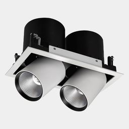 Встраиваемый двойной светильник SPL, черно-белый, вид сбоку