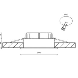 Схема установки встраиваемого светильника, размеры и вырез