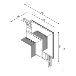 Чертеж углового коннектора SY с габаритными размерами
