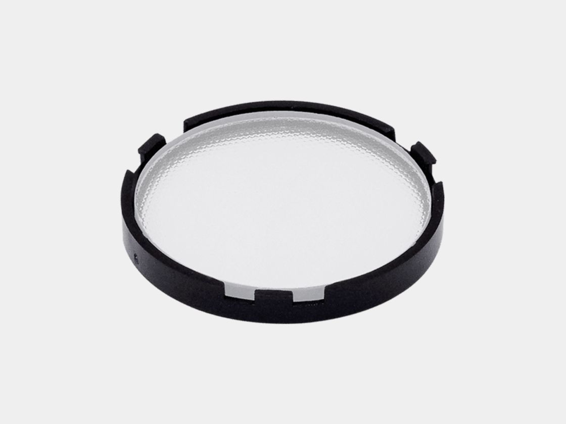 Стеклянный рассеиватель в черной рамке, вид сверху