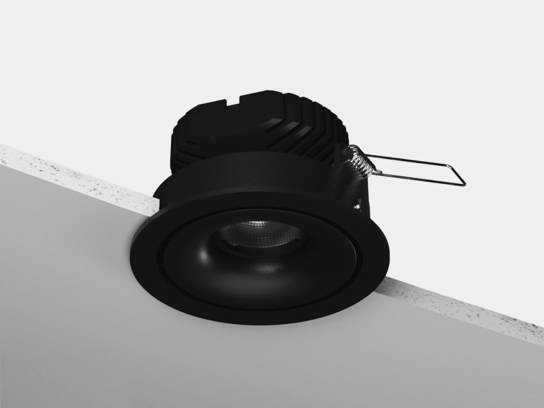 Корпус встраиваемого светильника с пружинным креплением, боковой вид