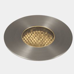 Встраиваемый грунтовый светильник серебристый, вид сверху