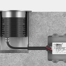 Размещение светильника в покрытии, подключение к драйверу