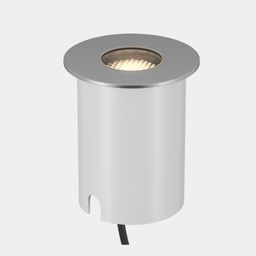 Грунтовый светильник цилиндрический, серебристый корпус с кабелем