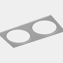 Двойная квадратная рамка COMBO, белый алюминий, вид сверху