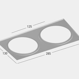 Двойная рамка COMBO с размерами, белая, два круглых окна