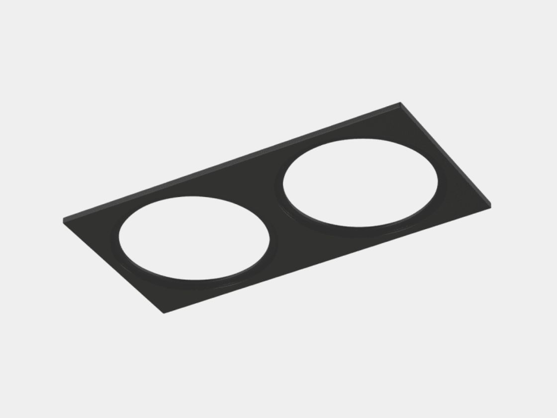 Черная двойная квадратная рамка COMBO с двумя окнами