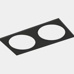 Рамка двойная  для серии COMBO 1 квадратная, черная, COMBO-1S2-BL