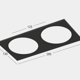 Двойная рамка COMBO черная, схема размеров изделия