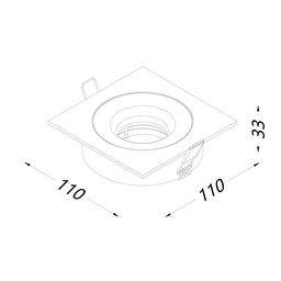 Корпус светильника потолочный встраиваемый  наклонно-поворотный, COMBO-2S1-WH, Белый, IP20, COMBO-2S1-WH