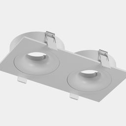 Вид снизу: белый алюминиевый корпус с пружинными клипсами