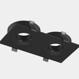 Корпус светильника встраиваемый, серия COMBO 2, двойной, квадратный, черный, COMBO-2S2-BL