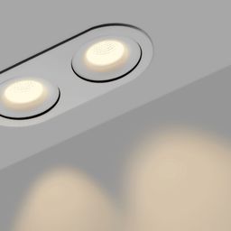 Двойной круглый встраиваемый светильник, наклонные модули