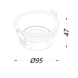 Корпус светильника потолочный встраиваемый  наклонный, Черный, IP20, COMBO-41-BL