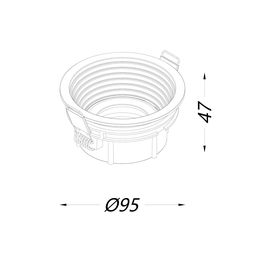 Корпус светильника потолочный встраиваемый, Черный, IP20, COMBO-42-BL