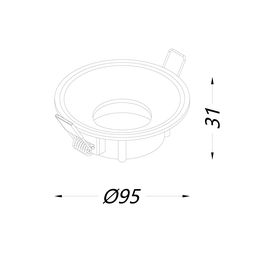 Корпус светильника потолочный встраиваемый, Черный, IP20, COMBO-43-BL