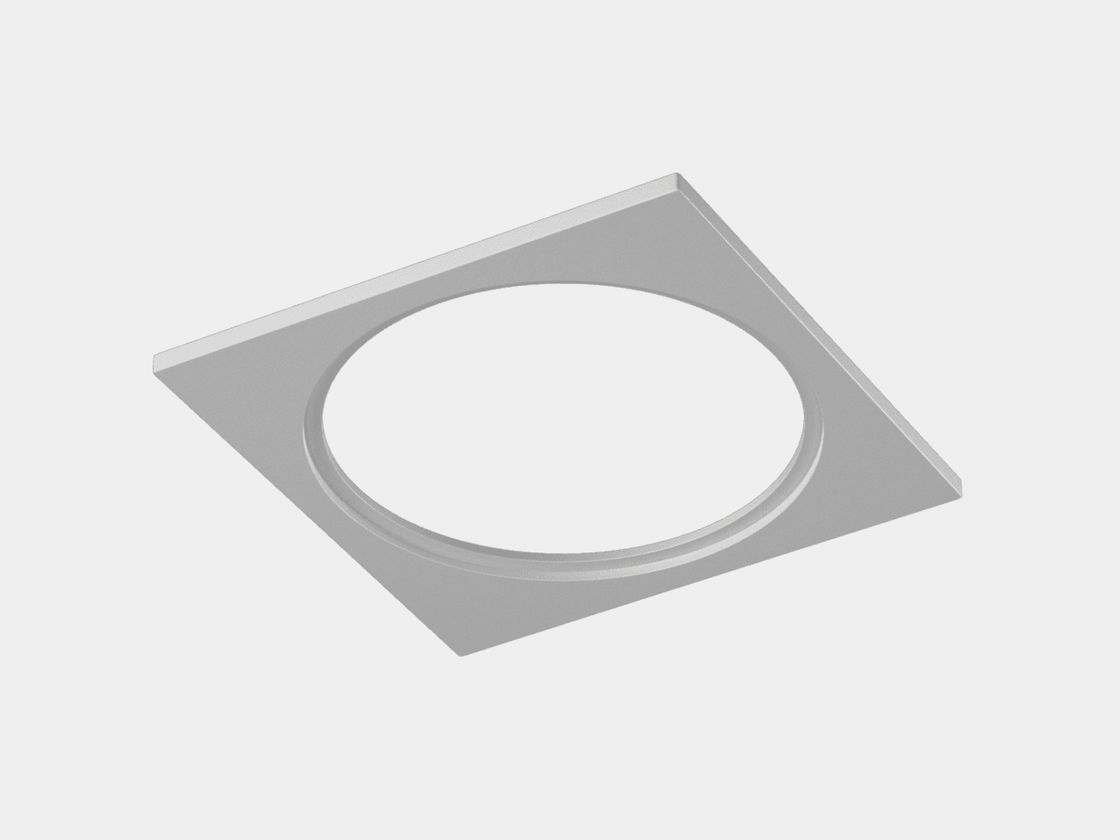 Алюминиевая квадратная рамка белая, вид под углом