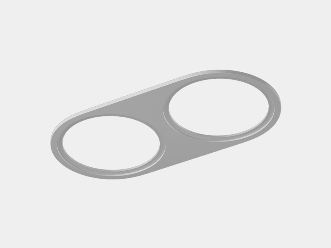 Двойная круглая рамка COMBO 4, белая, вид сверху