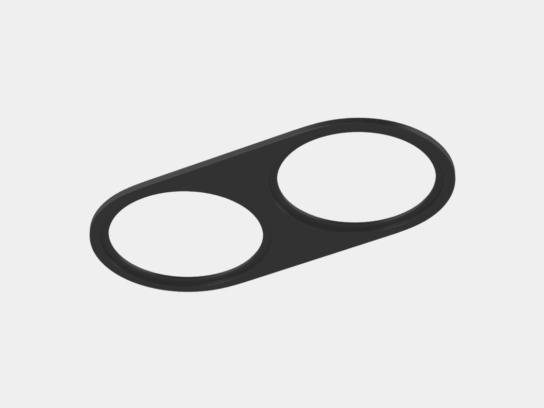 Двойная круглая рамка COMBO 4, черная