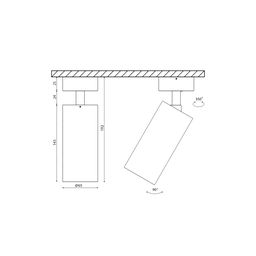 Чертеж светильника с поворотом 350 и 90