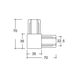 L коннектор для трековых систем, белый,CN2-WH-L