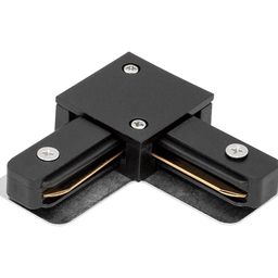 Черный L-коннектор для трека, боковой ракурс, винты