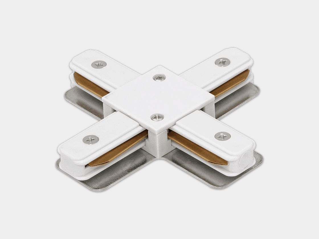 X-Коннектор для однофазных  трековых систем, белый,CN2-WH-X