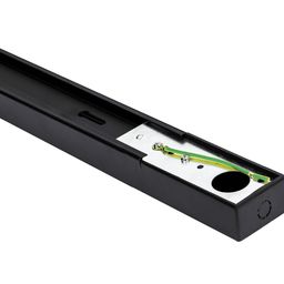 Черный шинопровод однофазный, торец с контактами