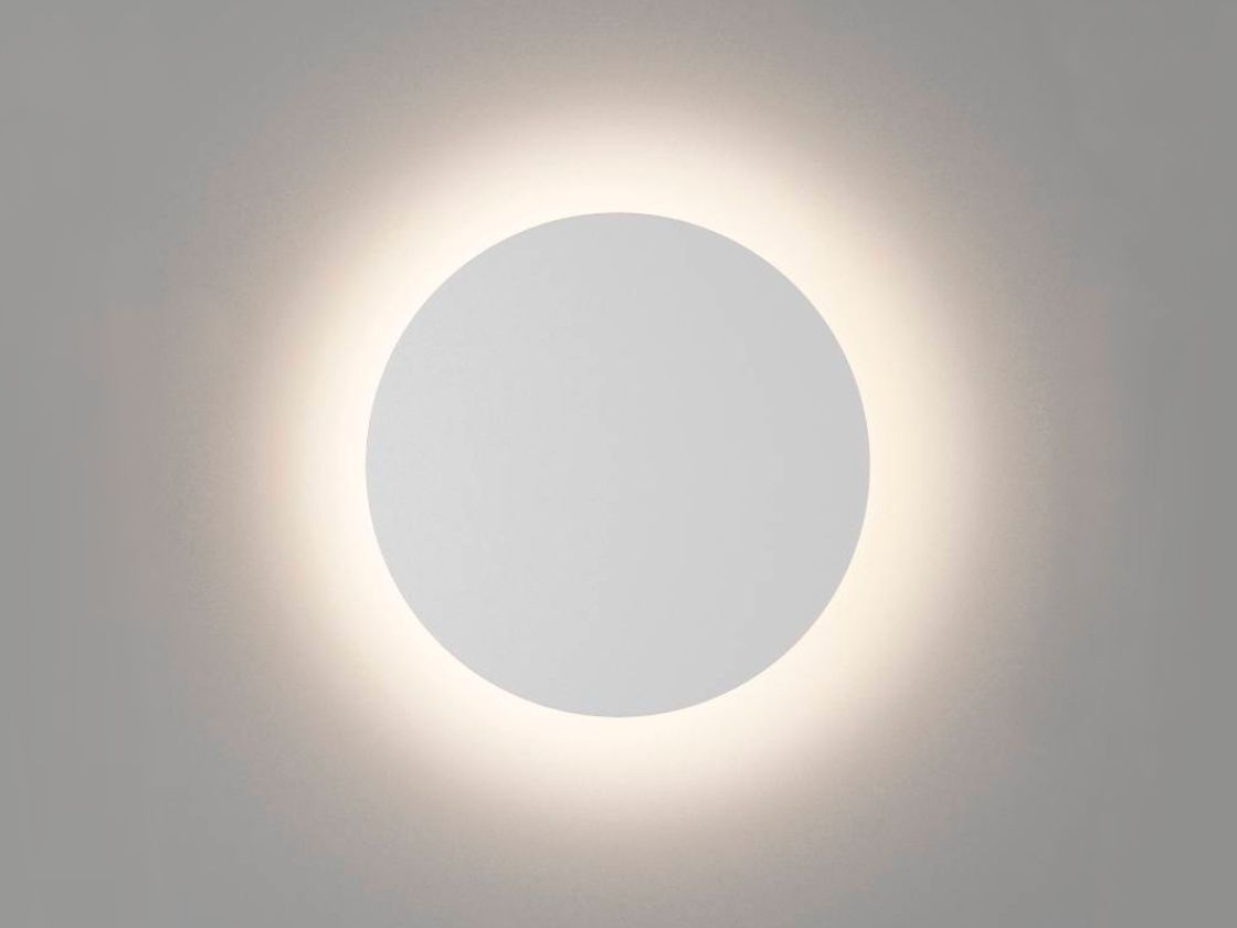 Настенный светильник CIRCUS белый, фронтальный вид, тёплый свет