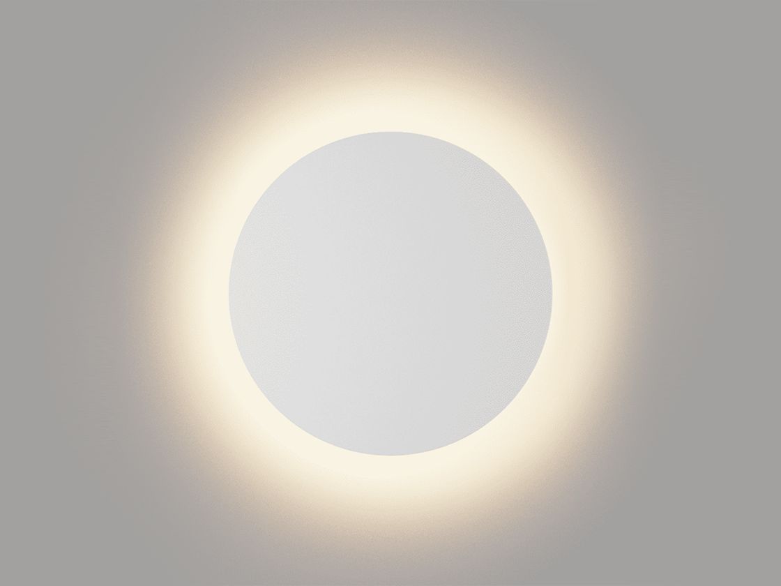 Круглый настенный светильник белый, равномерная подсветка 360°