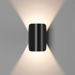 Черный настенный светильник, вид спереди, свет вверх вниз
