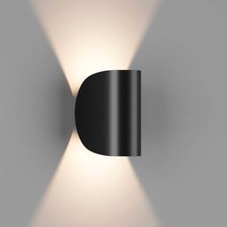 Черный настенный светильник, боковой ракурс, двусторонняя подсветка