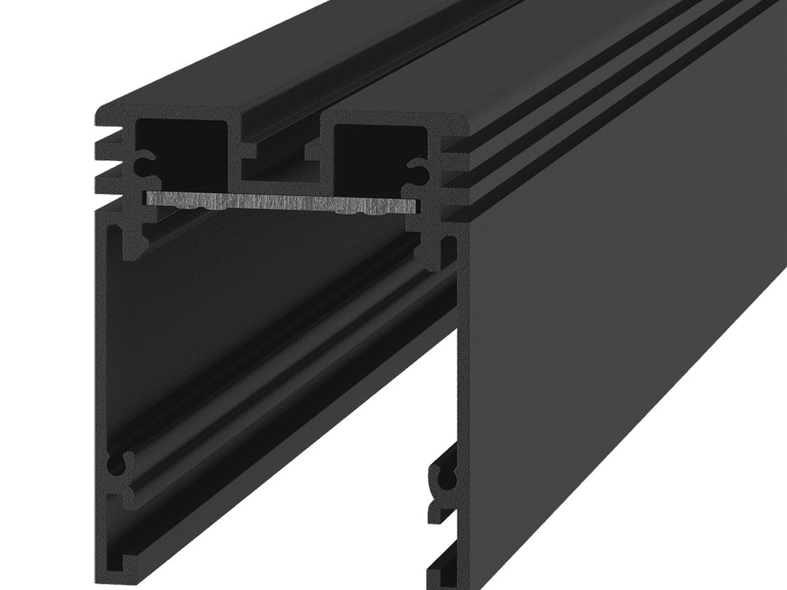 Черный алюминиевый шинопровод SY, сечение профиля, 2 м