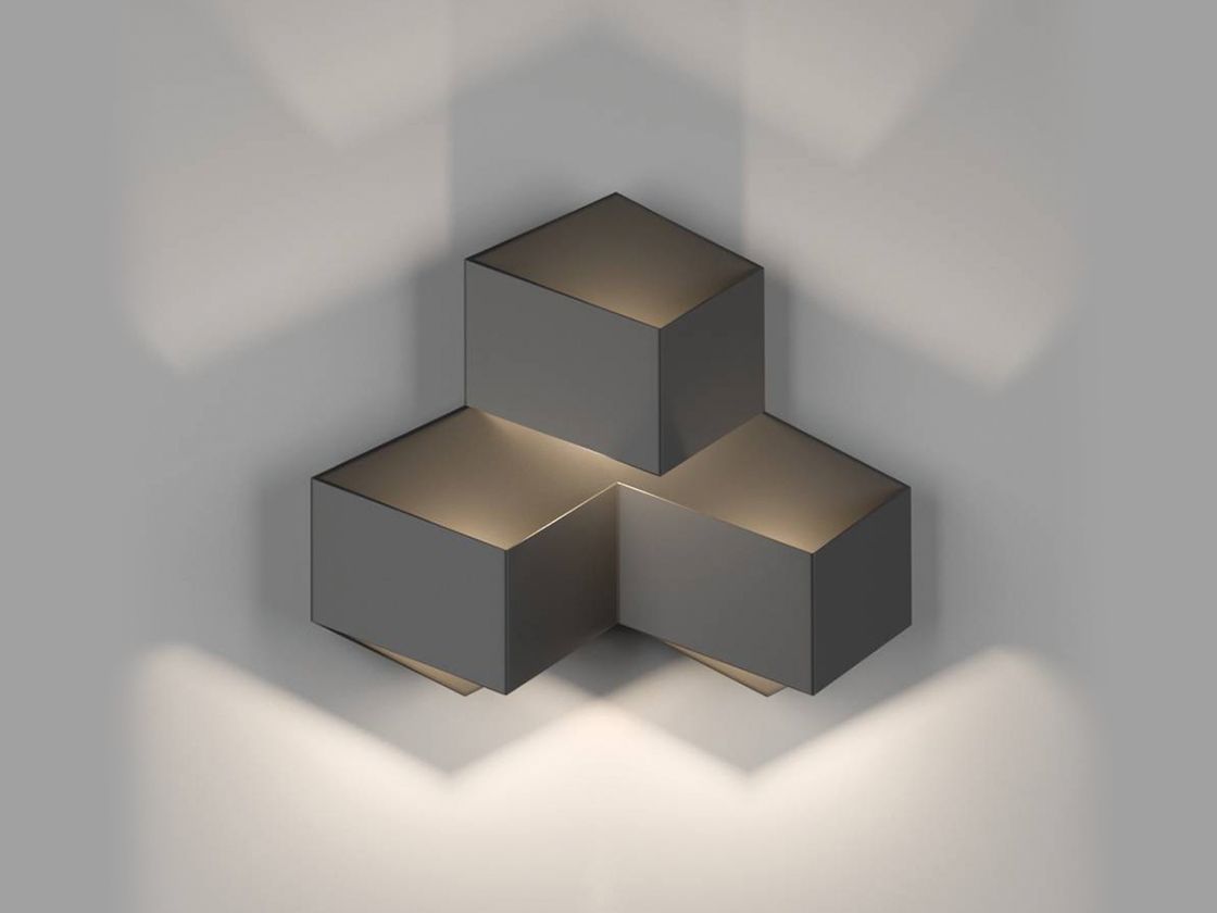 Настенный светильник PALMIRA черный, световой рисунок на стене