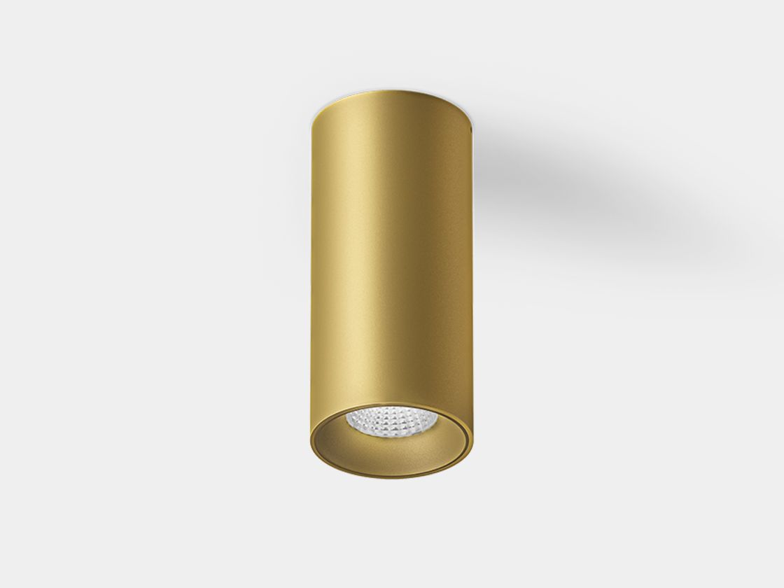 Накладной цилиндрический светильник Villy, золотой корпус, вид снизу