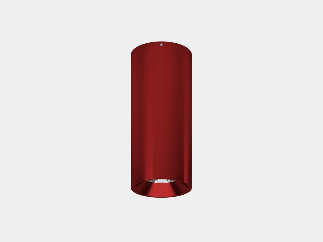 Накладной светильник Villy красный цилиндр, вид спереди
