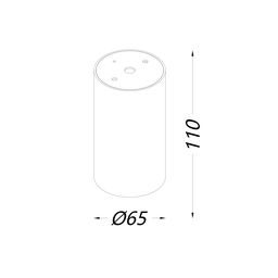 Светильник VILLY SHORT укороченный, потолочный накладной, 15Вт, 3000K, Белый, VL-BASE-SH-WH-WW