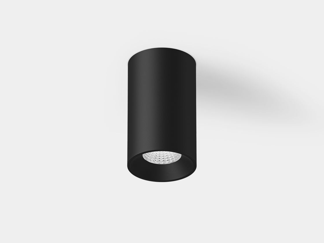 Накладной светильник Villy SHORT черный цилиндр, вид спереди